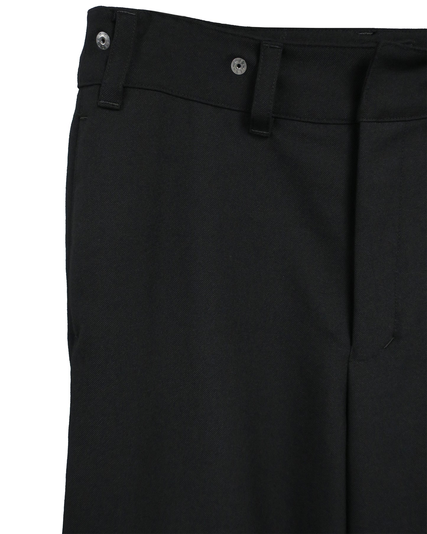 DETACHABLE HARNESS BOOT-CUT GABARDINETROUSERS / BLACK