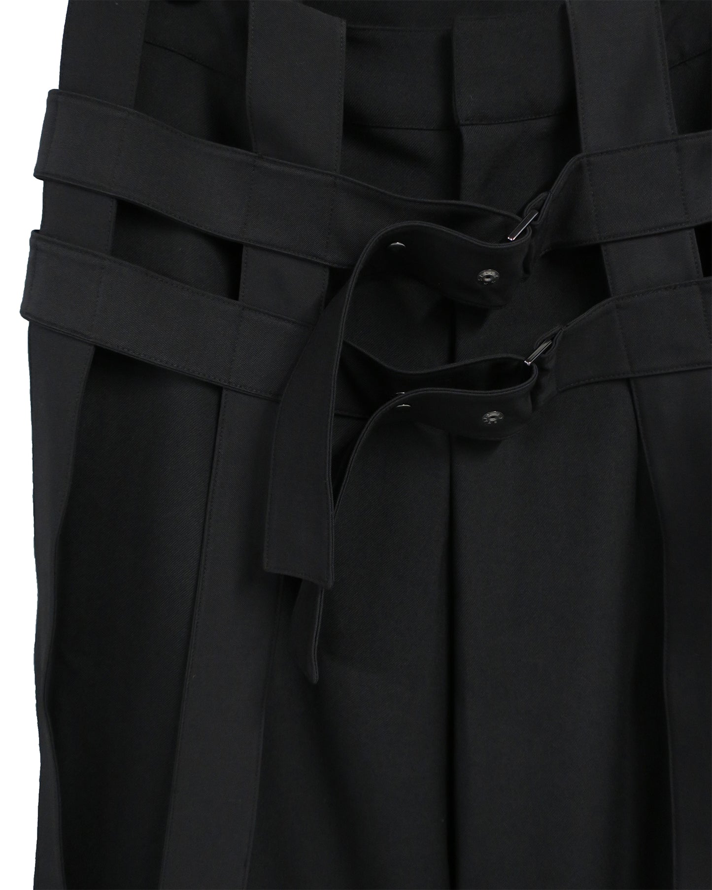 DETACHABLE HARNESS WIDE TROUSERS / BLACK