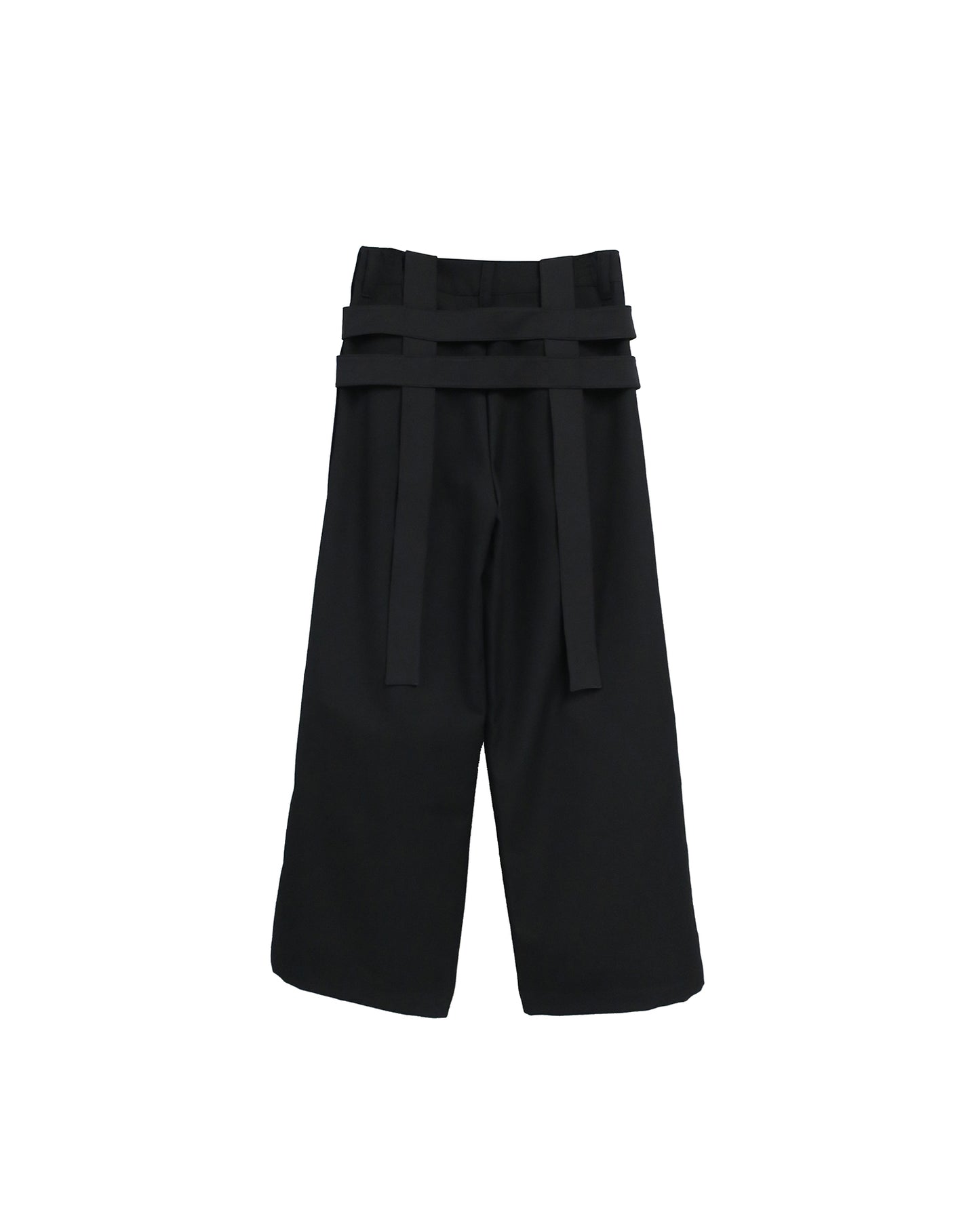 DETACHABLE HARNESS WIDE TROUSERS / BLACK