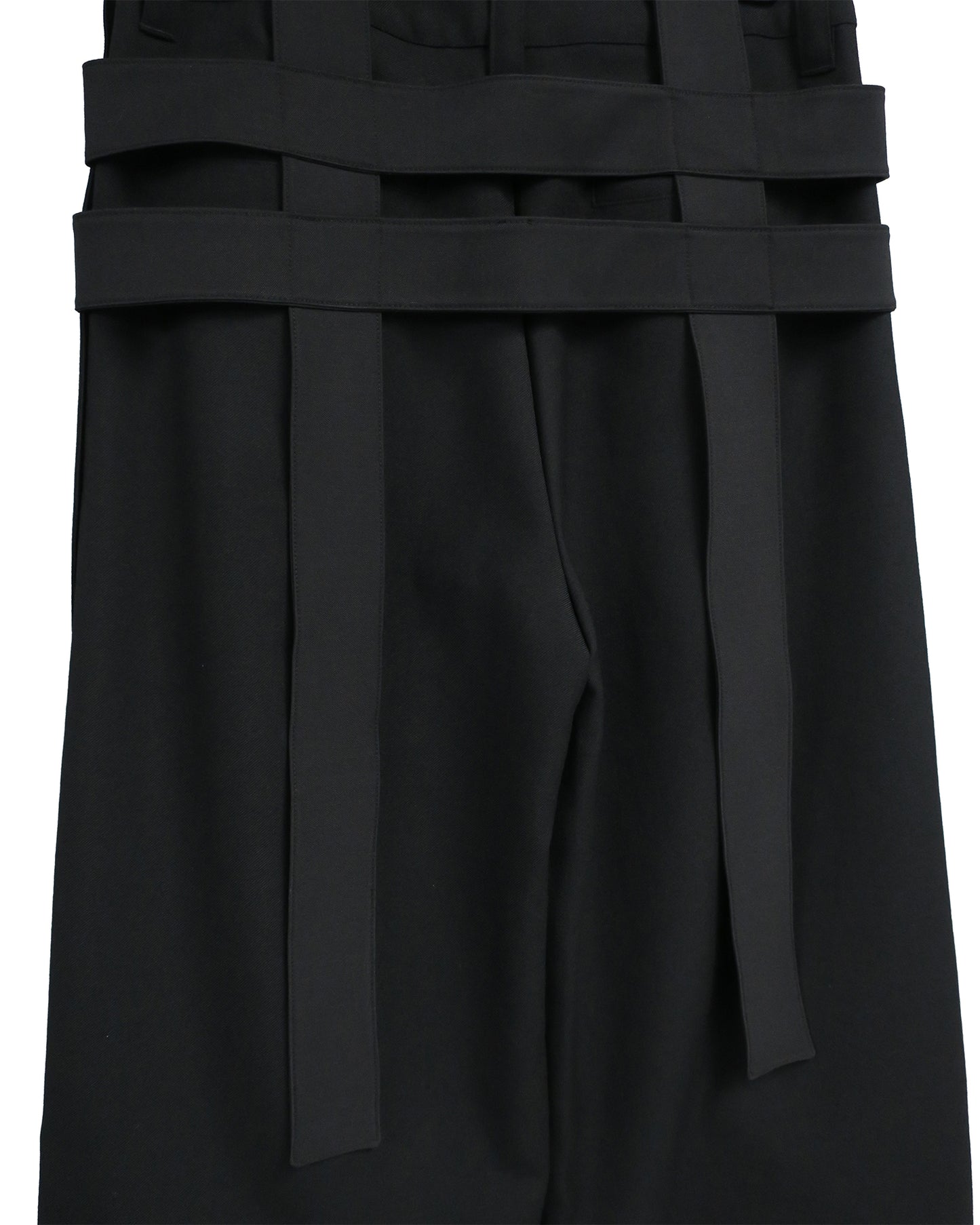 DETACHABLE HARNESS WIDE TROUSERS / BLACK