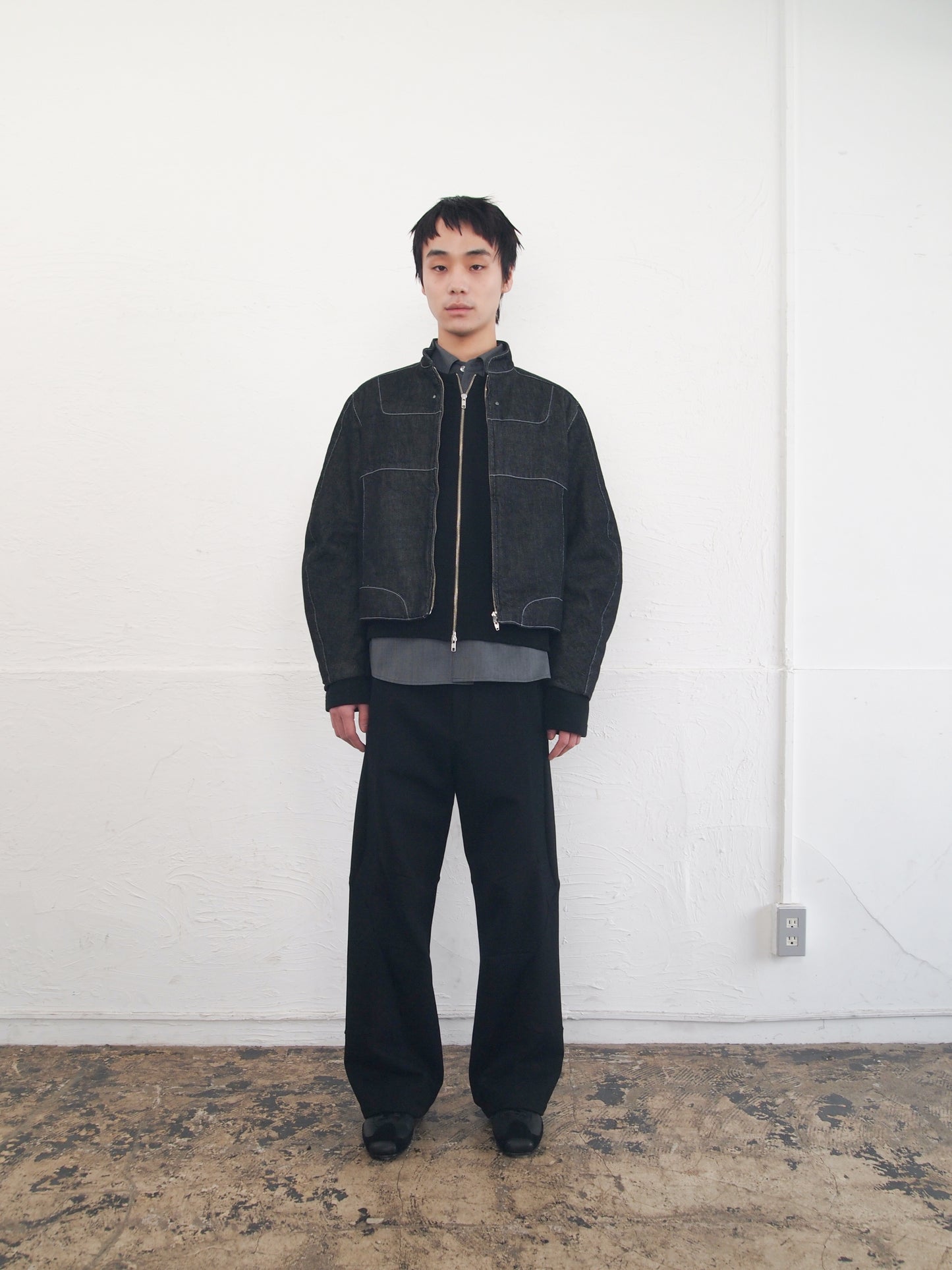 【SALE】THREE-D JERSEY TROUSERS / BLACK