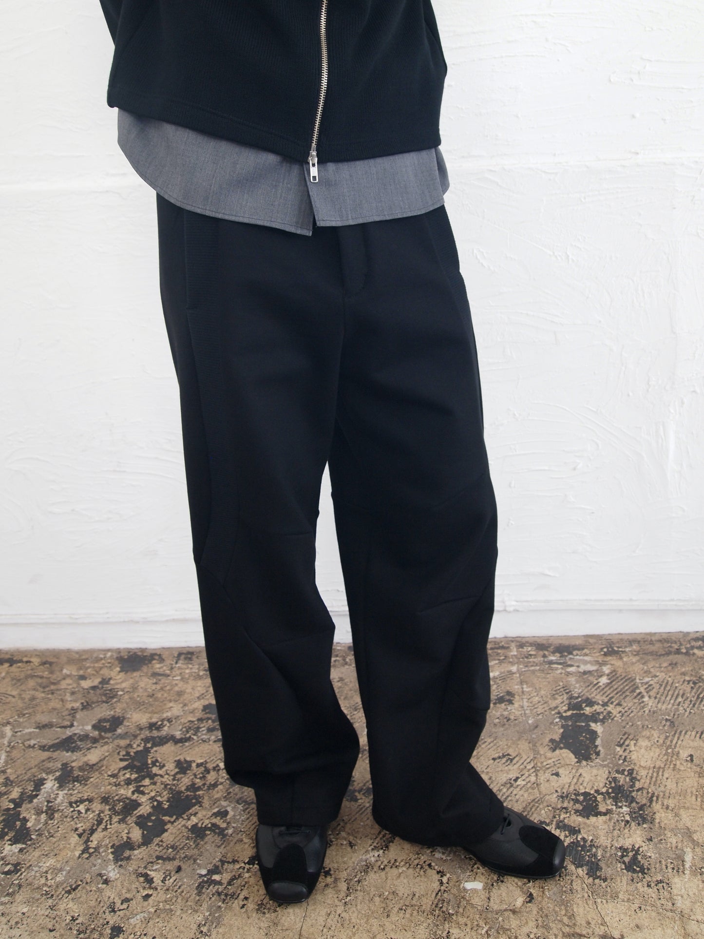 【SALE】THREE-D JERSEY TROUSERS / BLACK