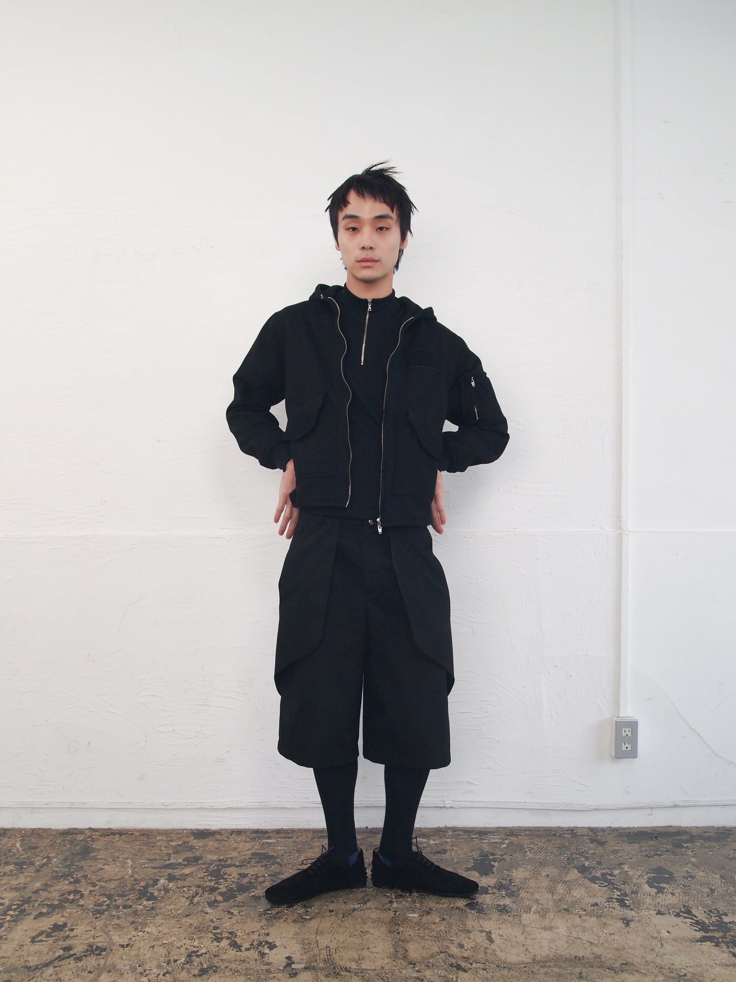 【SAMPLE】HARD COMPACT SWEAT FLIGHT JACKET/ BLACK