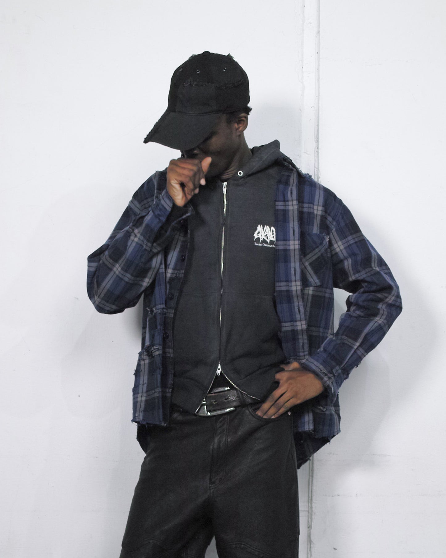 QUAD PATCH DENIM CAP / BLACK