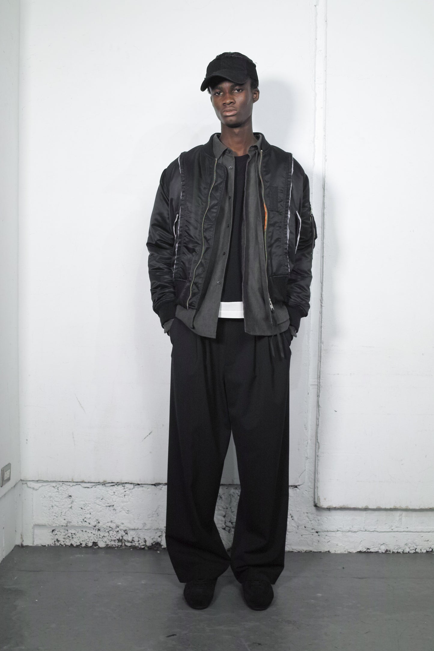 DYED LAYERED SHIRTS / BLACK