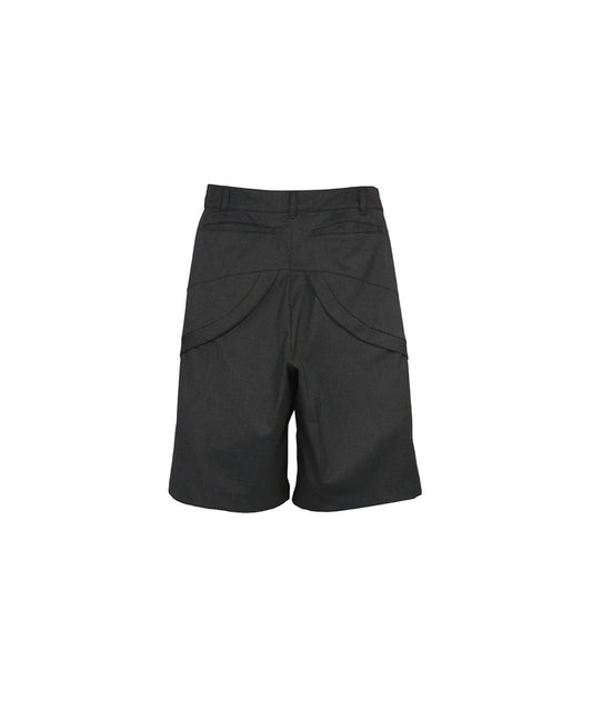 TWILL CROPPED WIDETROUSERS/ D-GRAY