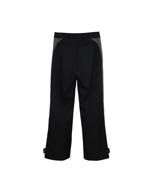 STREAMLINED CONVERTIBLE HEM TROUSERS/ BLACK×GRAY