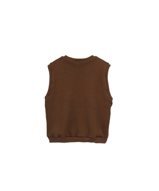 COTTON KNIT IVY VEST/ BROWN