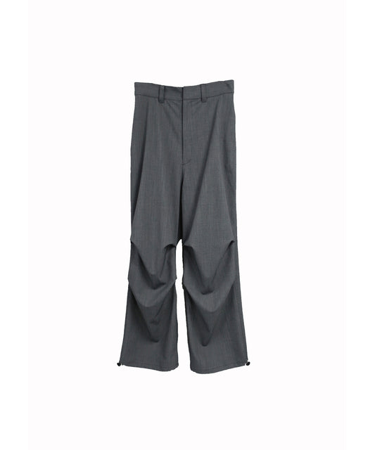 【RE-STOCK】HIGH TECH  GABARDINE WOOL 65 TROUSERS/ D.GRAY