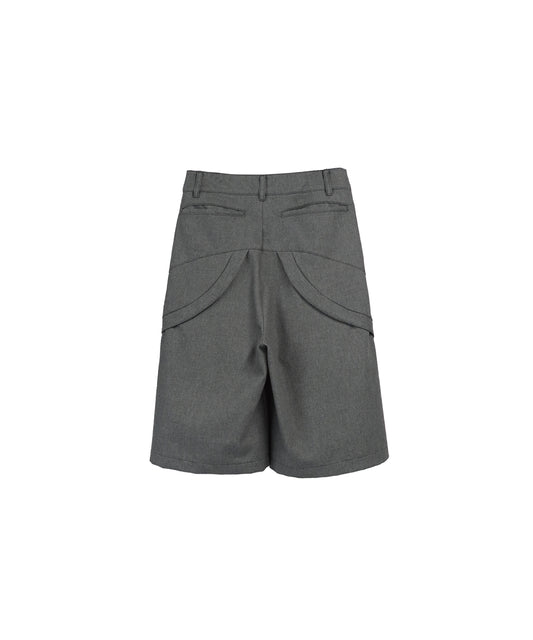 THREE-D DENIM WIDE CROPPED WIDE TROUSERS/ D-GRAY