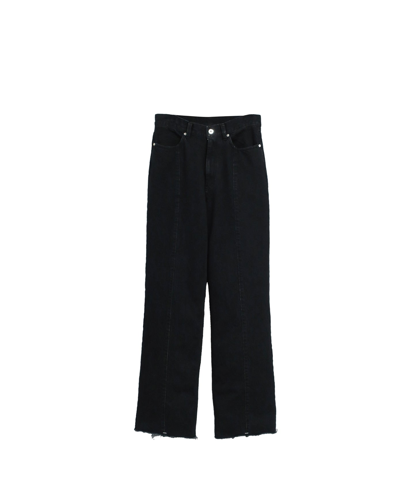 WING CUT DENIM PANTS / BLACK