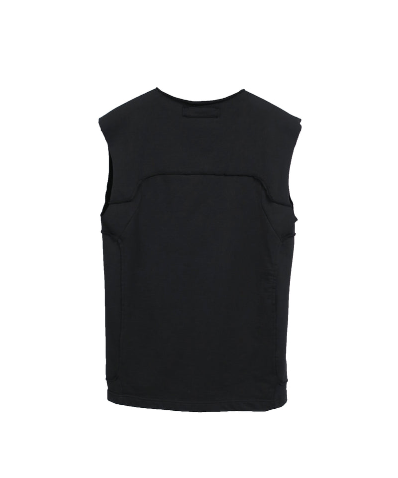 (Restock) BIO WASH COTTON CUT OFF T-SH   / BLACK