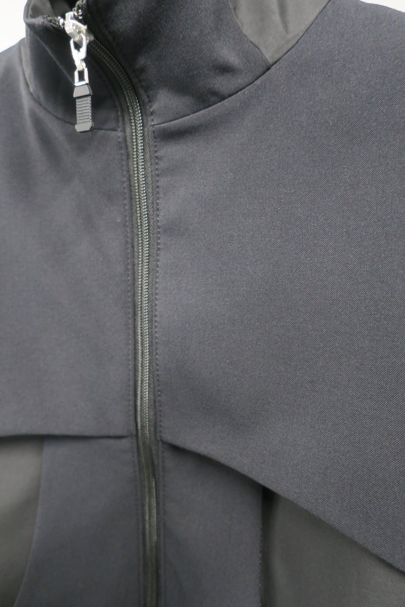 CLASSIC MATERIAL MIX OVERLAP BLOUSON / BLACK