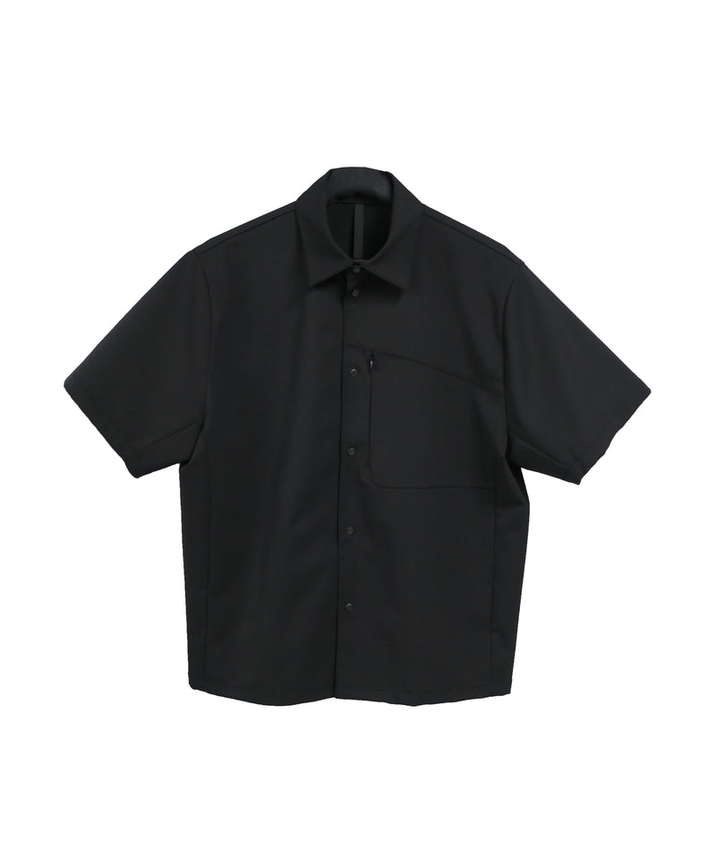 (Restock) TECHNICAL FLEXWOOL  GABARDINE  SHIRT / BLACK