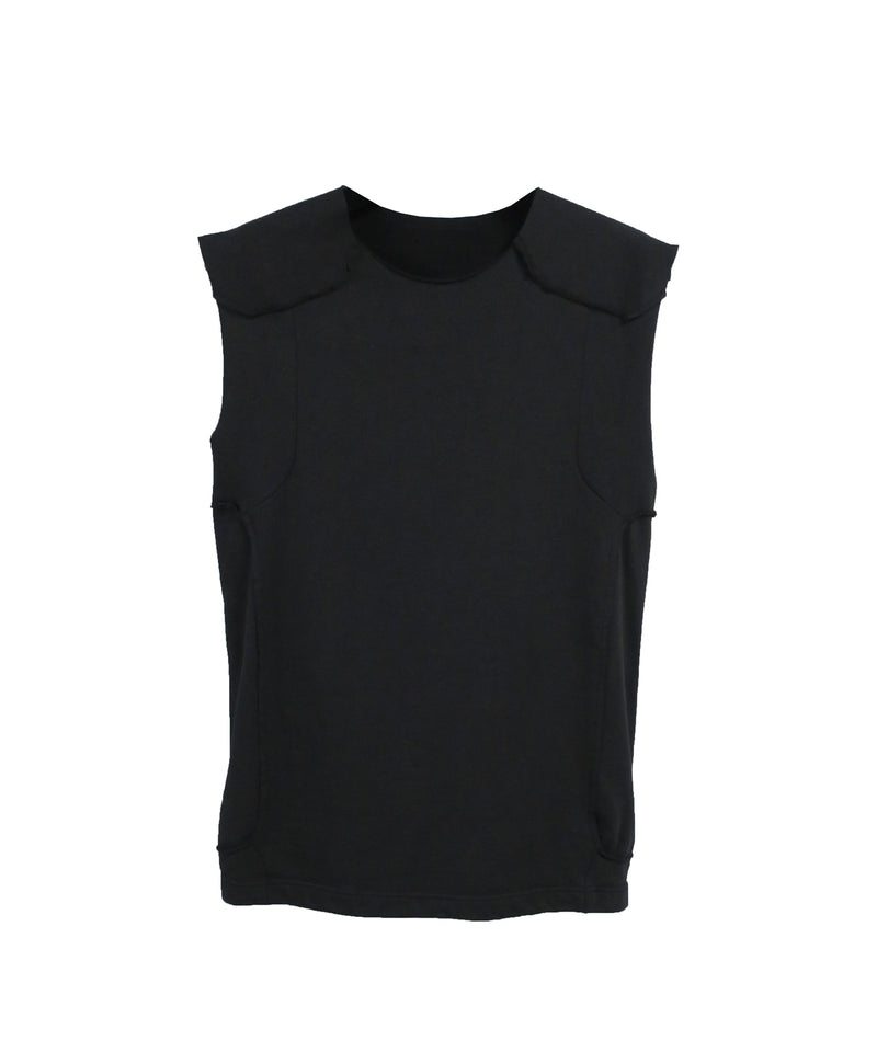 (Restock) BIO WASH COTTON CUT OFF T-SH   / BLACK