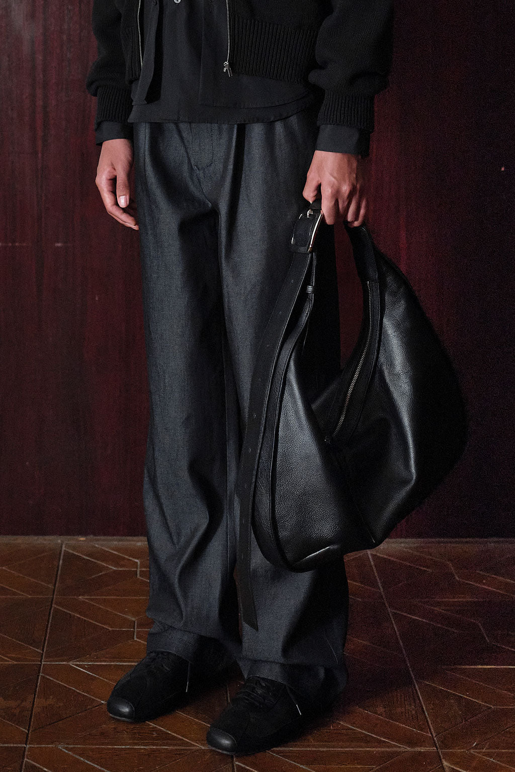 [RE-STOCK] “SUTEMACHI” TECHNIQUE COW LEATHER 2WAY BAG/ BLACK