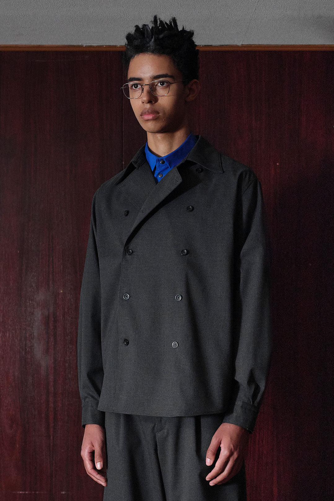 THE MODERN AGE DOUBLE BREASTED SHIRTS / D-GRAY