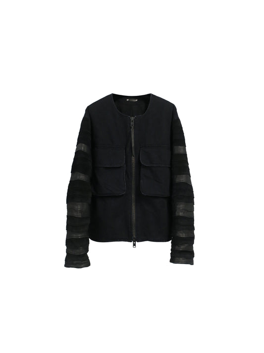 WAVE LAYERED REBUILD  DENIM JACKET / BLACK
