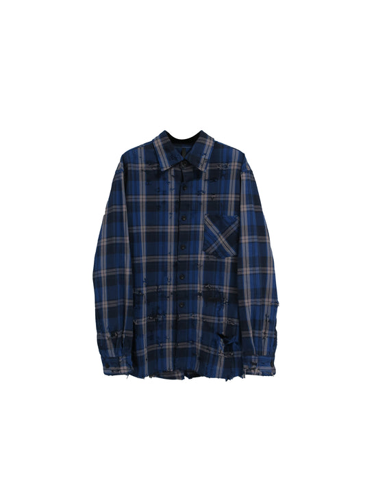 TONE EFFECT CHECK SHIRTS / BLUE-C