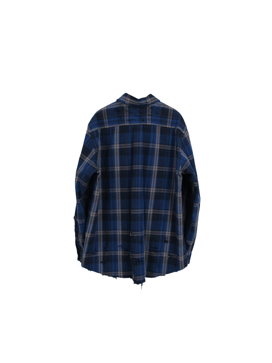 TONE EFFECT CHECK SHIRTS / BLUE-C