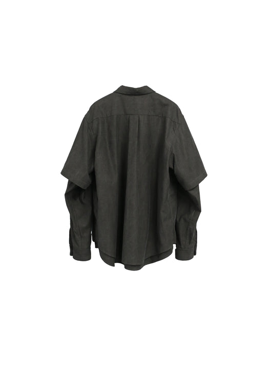 DYED LAYERED SHIRTS / BLACK