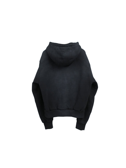 PIGMENT SPRAY LOGO W ZIP HOODIE/ BLACK