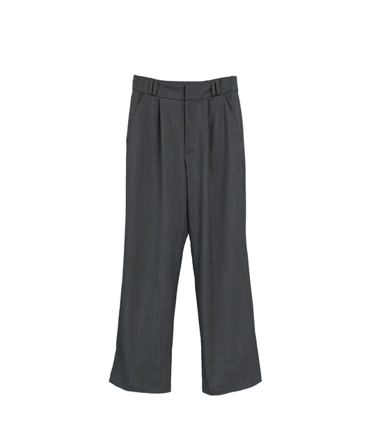 DOUBLE LOOP RELAXED STRAIGHT TROUSERS / GRAY