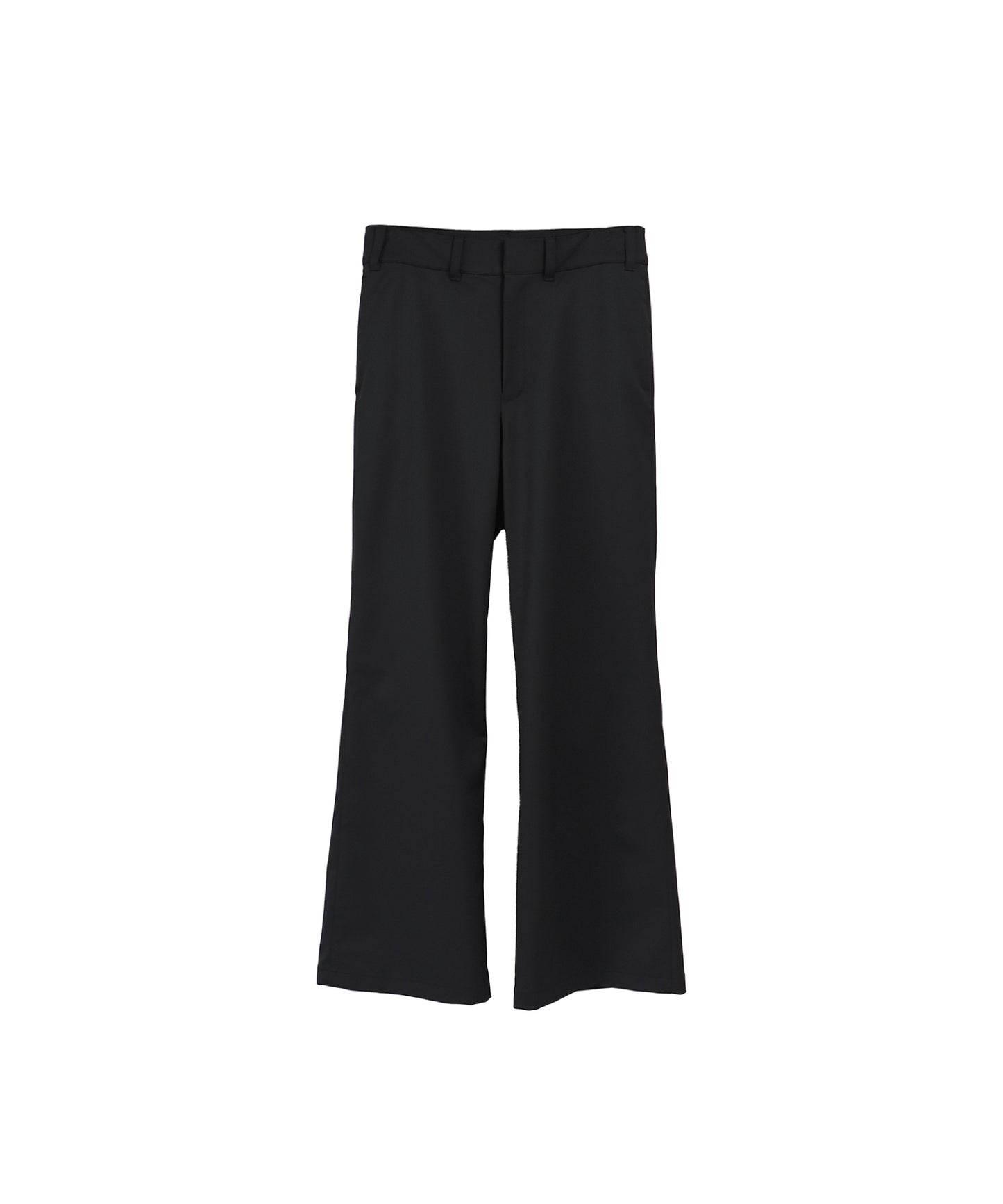 FLEX GABARDINE BOOT CUT TROUSERS / BLACK