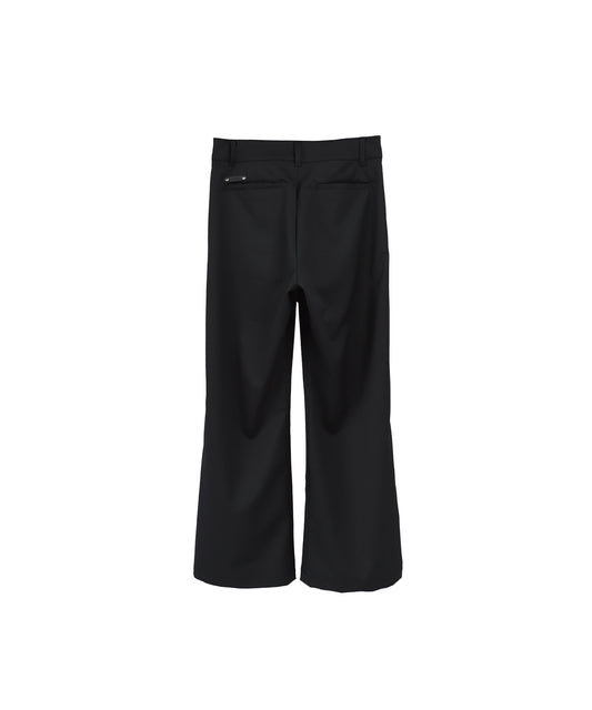 FLEX GABARDINE BOOT CUT TROUSERS / BLACK