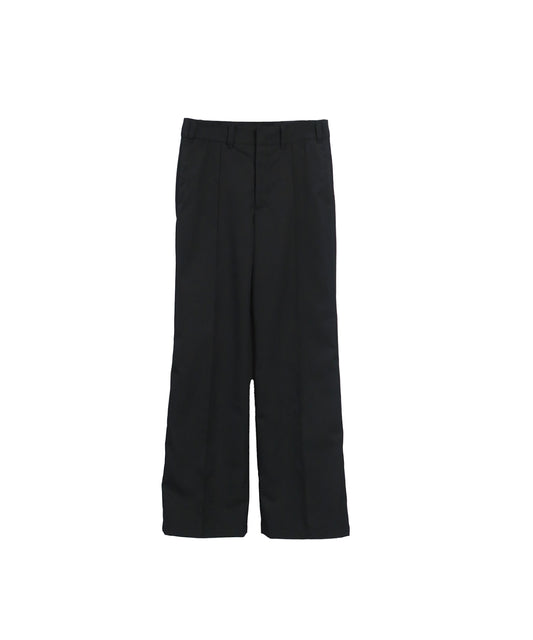 ROYAL HIGH-DENSITY PIN-TUCK TROUSERS / BLACK