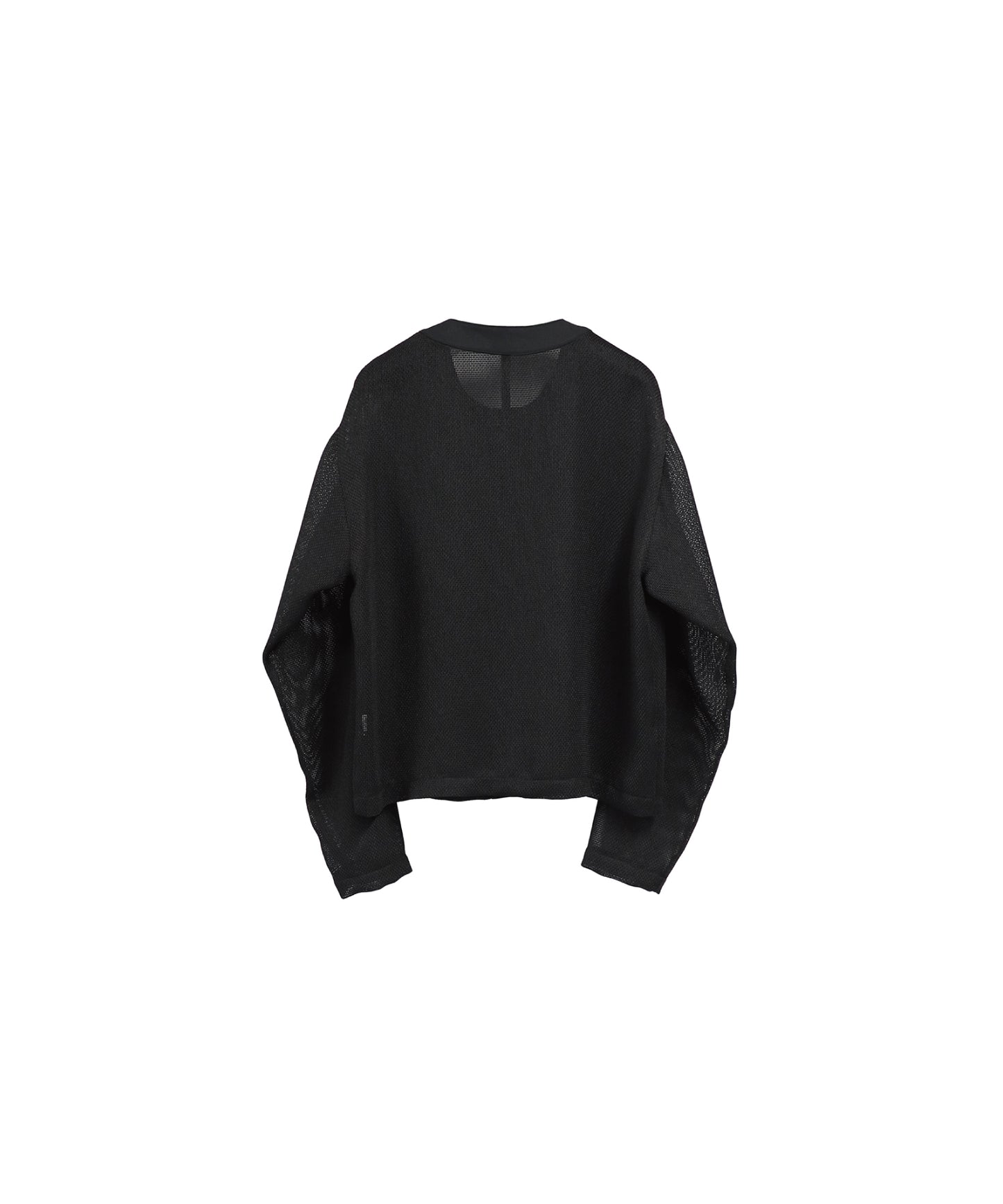 STRUCTURE LENO CLOTH CARDIGAN/ BLACK
