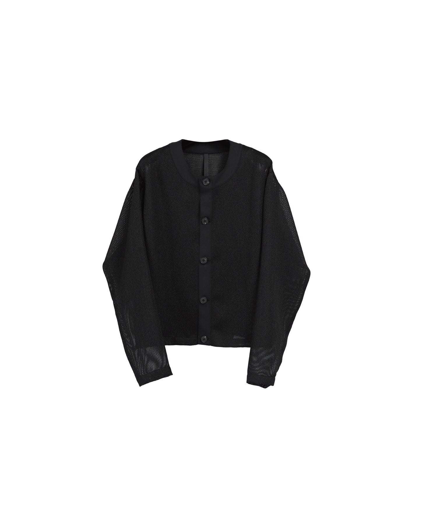 STRUCTURE LENO CLOTH CARDIGAN/ BLACK