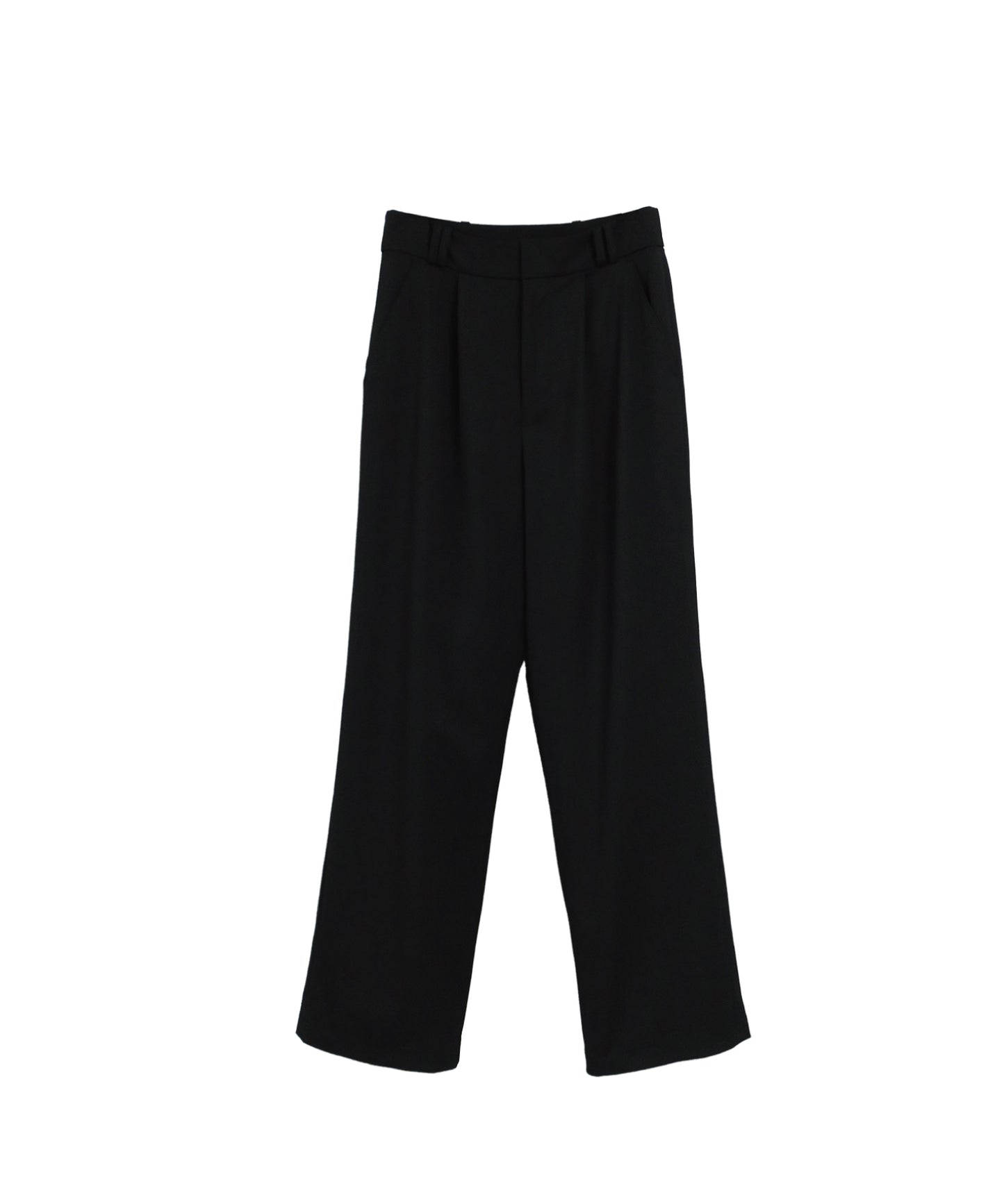 DOUBLE LOOP RELAXED STRAIGHT TROUSERS / BLACK