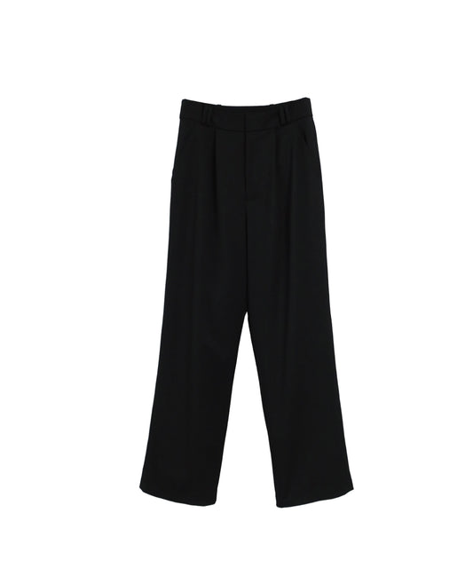 DOUBLE LOOP RELAXED STRAIGHT TROUSERS / BLACK