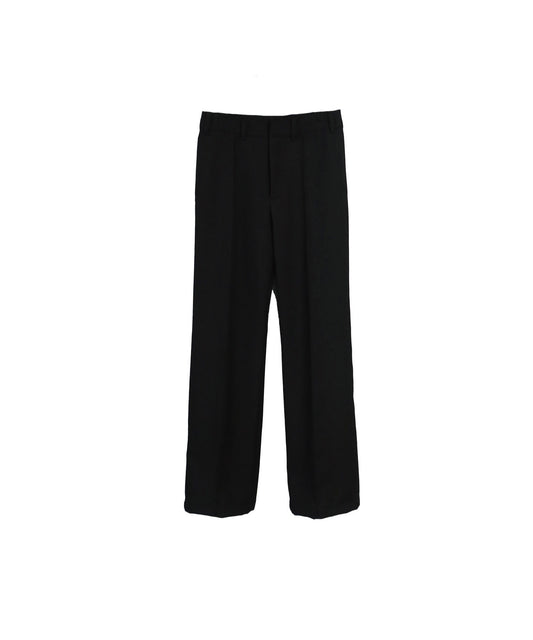 TRADITIONAL GABARDINE PIN-TUCK TROUSERS / BLACK