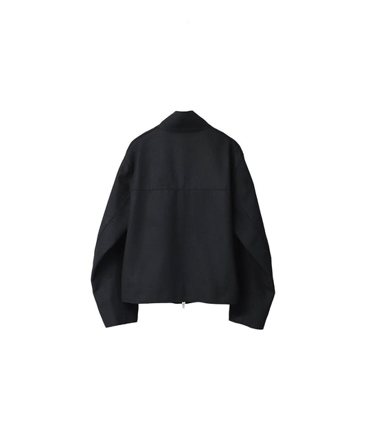 WOOL RAW EDGE JACKET/ BLACK