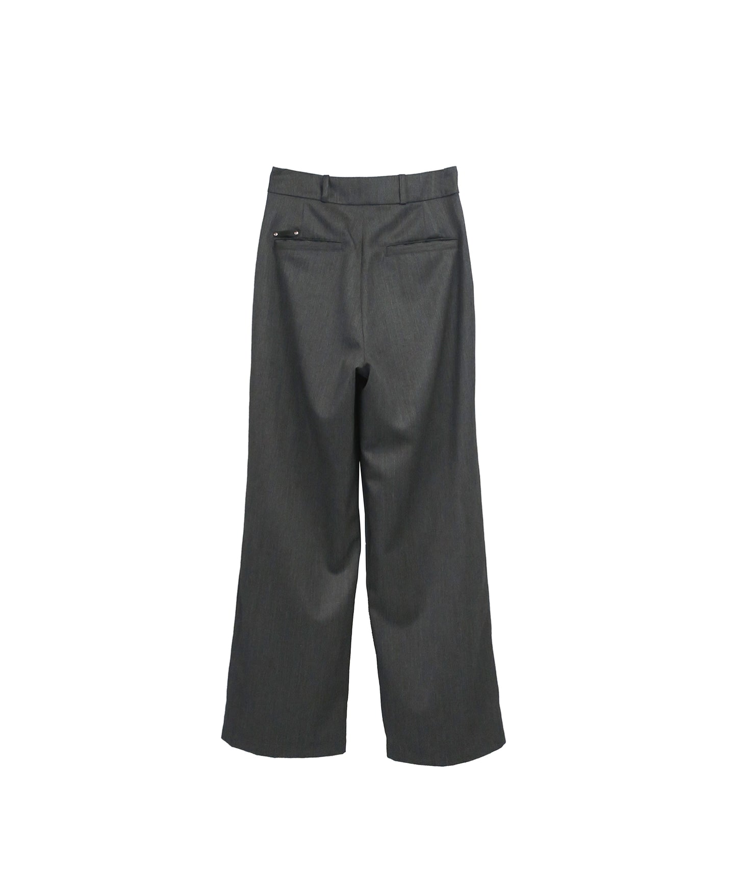 SPRING WOOL GABARDINE DOUBLE LOOP RELAXED TROUSERS / D-GRAY