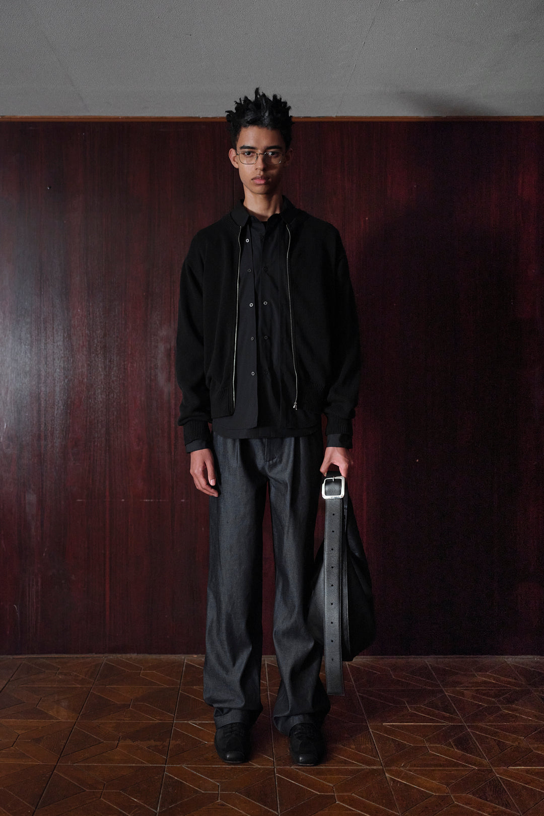 [RE-STOCK] “SUTEMACHI” TECHNIQUE COW LEATHER 2WAY BAG/ BLACK