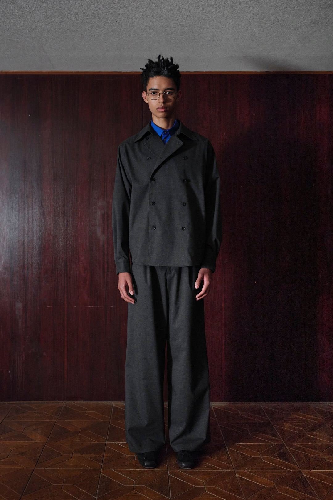 THE MODERN AGE DOUBLE BREASTED SHIRTS / D-GRAY