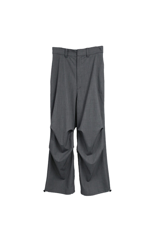 【RE-STOCK】HIGH TECH  GABARDINE WOOL 65 TROUSERS/ D.GRAY