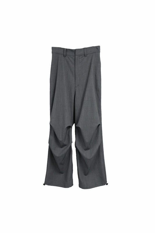【RE-STOCK】HIGH TECH  GABARDINE WOOL 65 TROUSERS/ D.GRAY