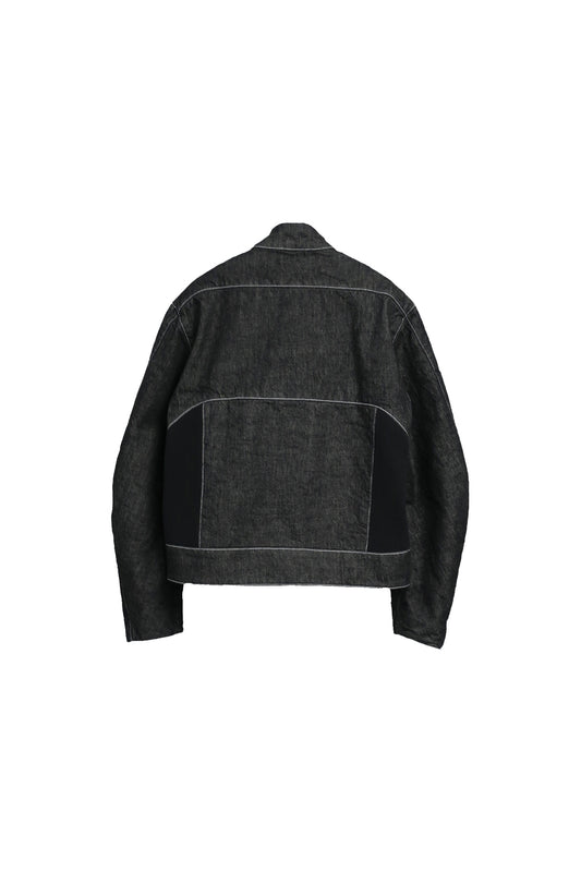 【SAMPLE】13oz DENIM × RIB PANEL THREE-D BLOUSON / BLACK DENIM