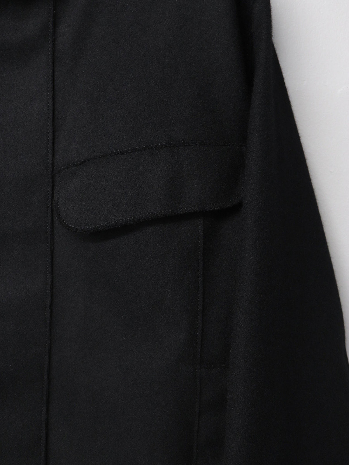 WOOL RAW EDGE JACKET/ BLACK