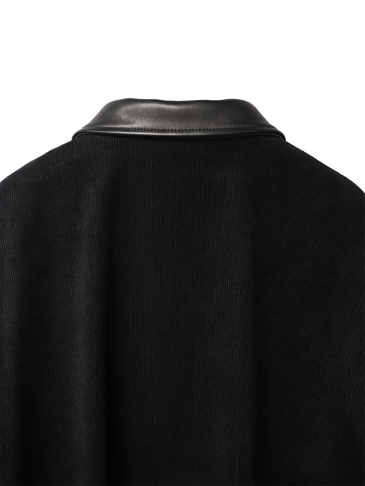 COW LEATHER × CORDUROY WORK JACKET/ BLACK