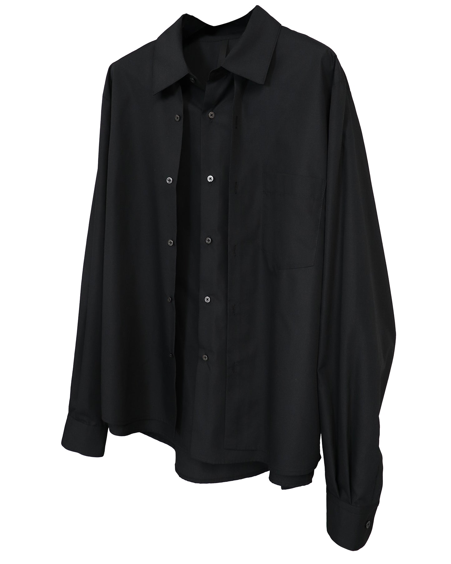 DOUBLE  BODY LAYRED IVY SHIRTS / BLACK