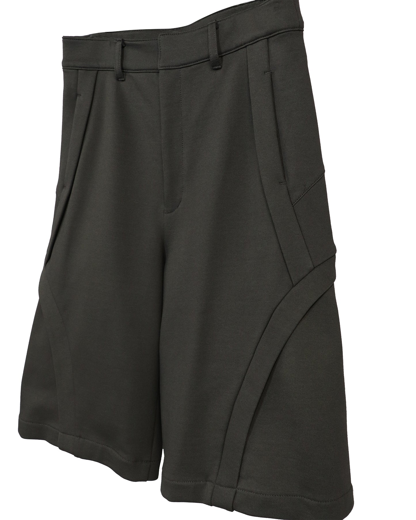 COMPACT COTTON CROPPED WIDETROUSERS/ D-GRAY