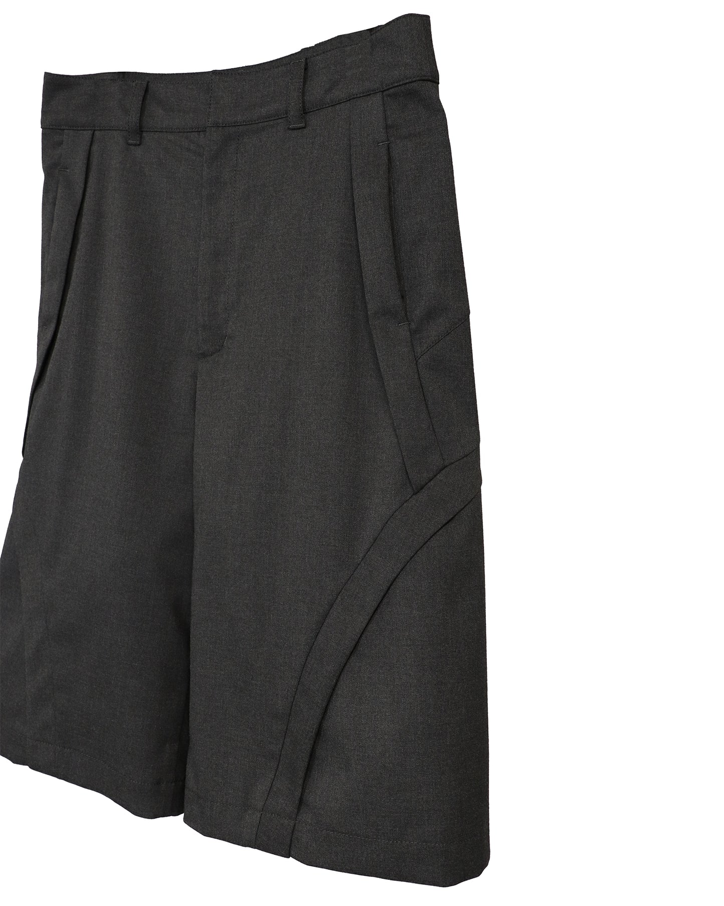 【RE-STOCK】TWILL CROPPED WIDE TROUSERS/ D-GRAY