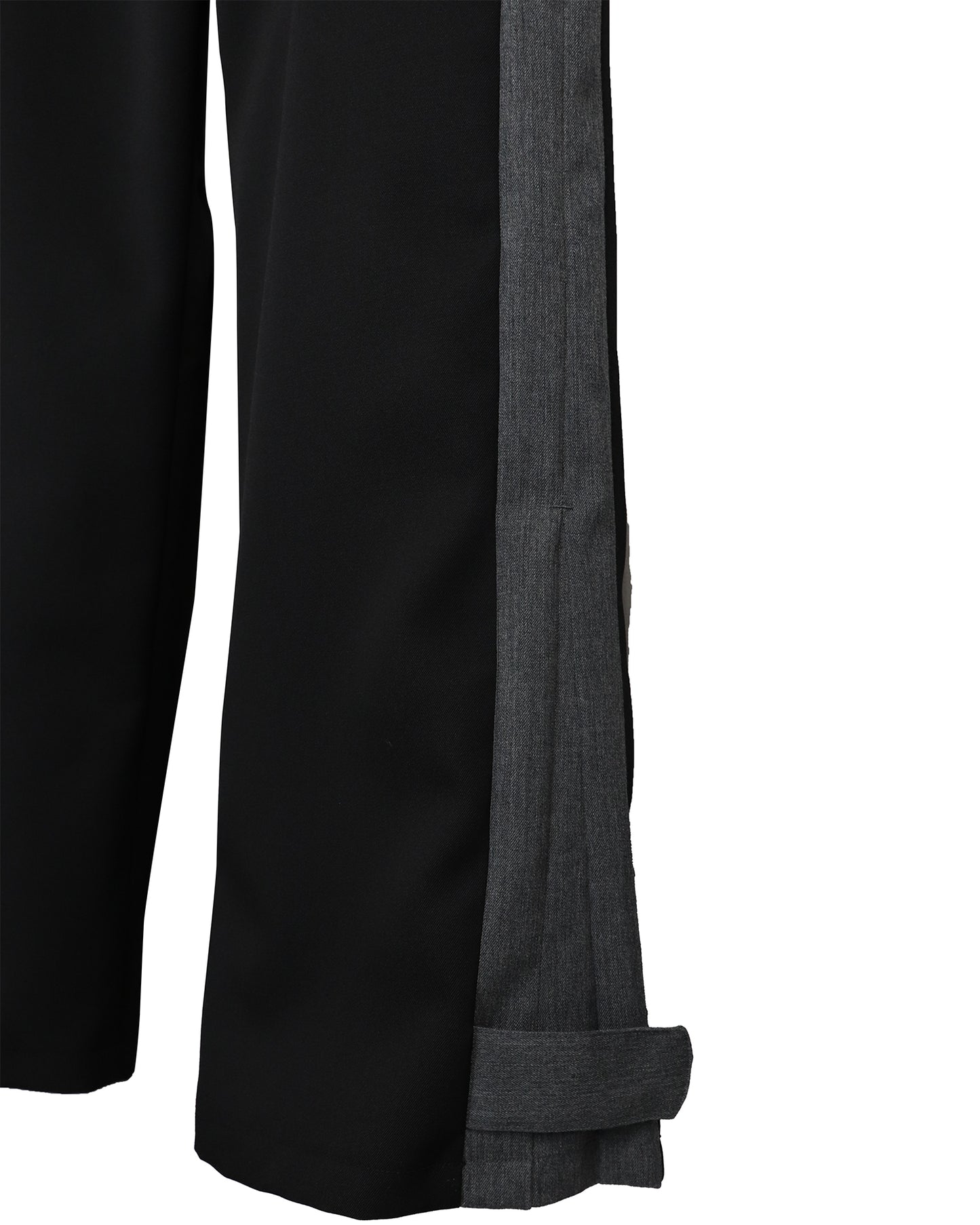 STREAMLINED CONVERTIBLE HEM TROUSERS/ BLACK×GRAY