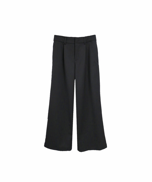 【RE-STOCK】BASIC GABARDINE  WIDE TROUSERS / BLACK