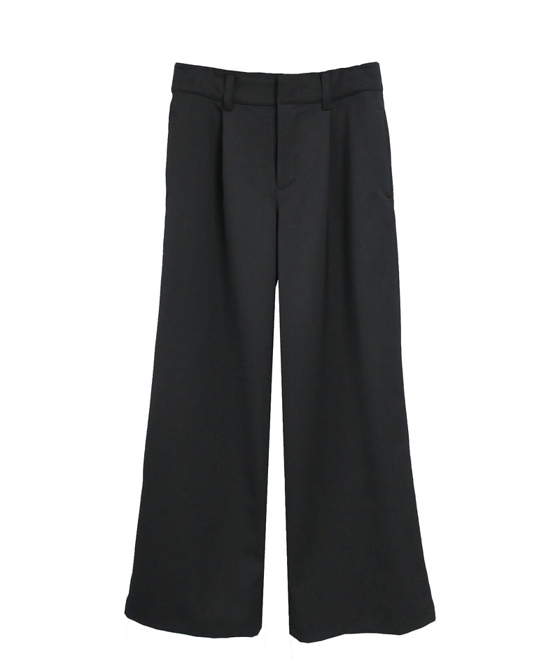 BASIC GABARDINE  WIDE PANTS / BLACK